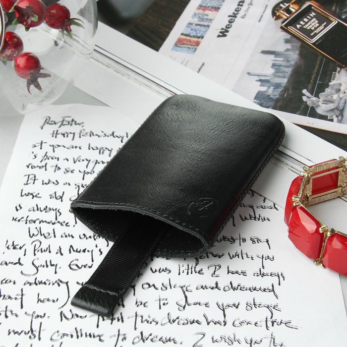 Чехол Time для телефона, с ремешком, размер 16, 59x101x12 мм , цвет чёрный