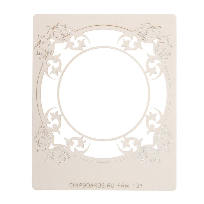 Чипборд картон "Рамка круглая "Цветы" (2)толщ.0,9-1,15 мм, d=9 см, с гравир.