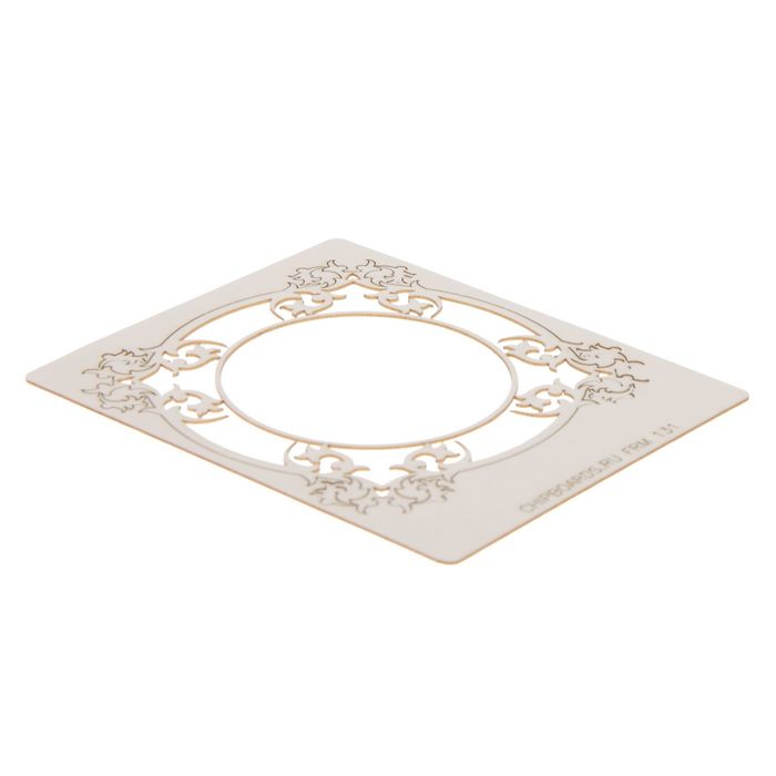 Чипборд картон "Рамка круглая "Цветы" (2)толщ.0,9-1,15 мм, d=9 см, с гравир.