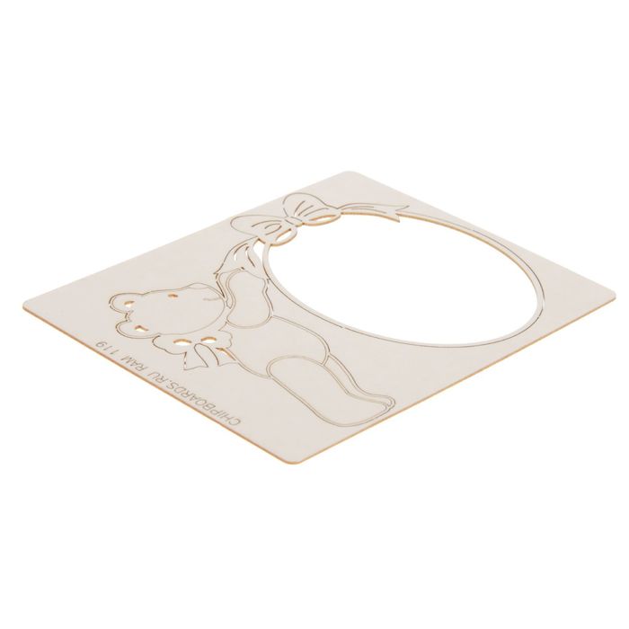 Чипборд картон "Рамка с медведем" (2) 10х9 см, толщ.0,9-1,15 мм