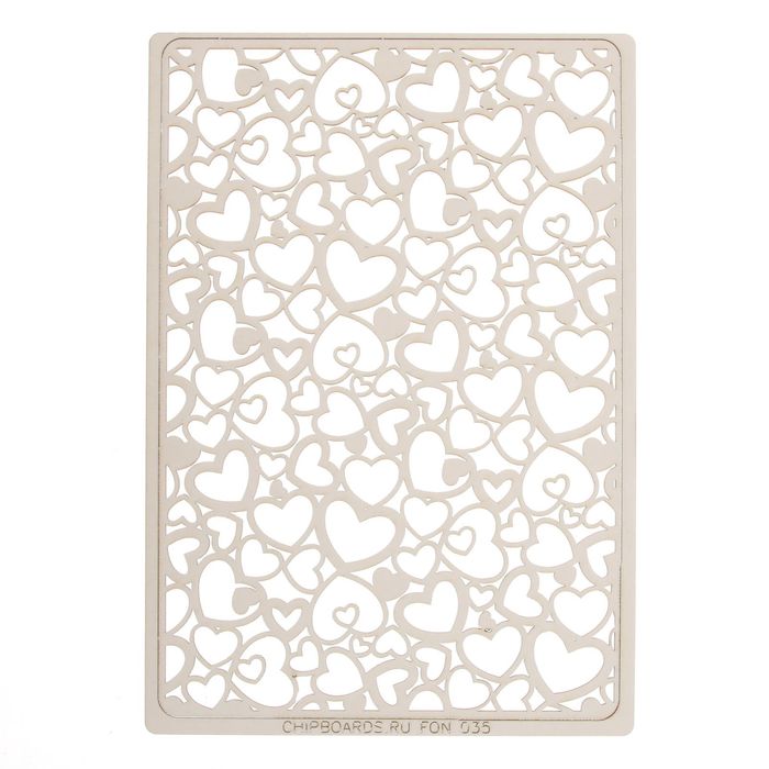 Фоновый чипборд картон "Сердечный" толщ.0,9-1,15 мм, 10х16 см