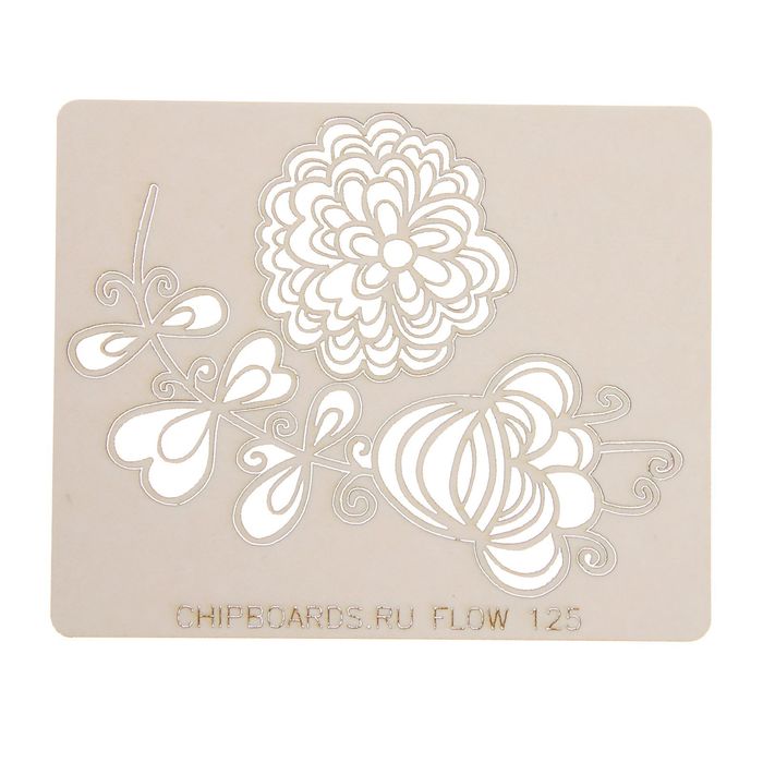Чипборд картон "Цветочки" (15) толщ.0,9-1,15 мм, размер каждого 4х4 см