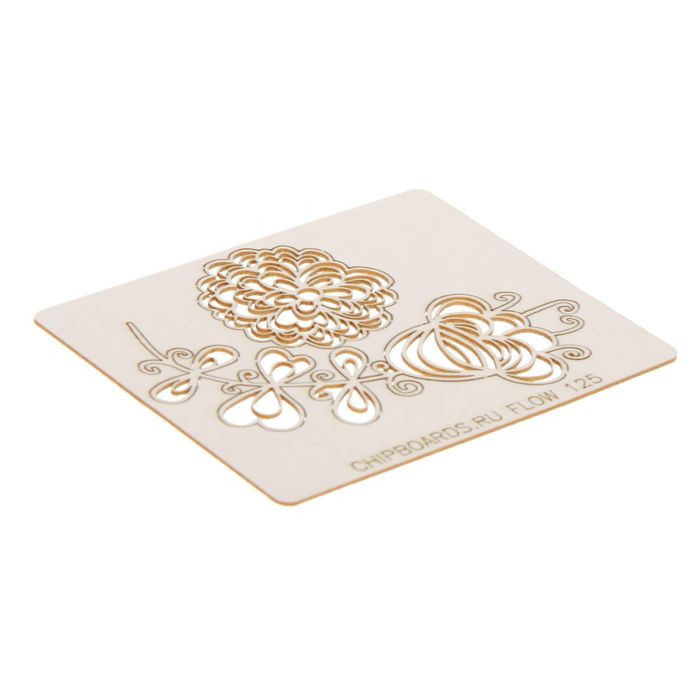 Чипборд картон "Цветочки" (15) толщ.0,9-1,15 мм, размер каждого 4х4 см