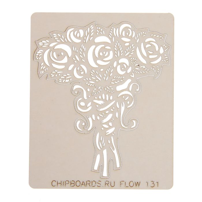 Чипборд картон "Цветочки" (19) толщ.0,9-1,15 мм, 2х5 см и 5,5х5,5 см