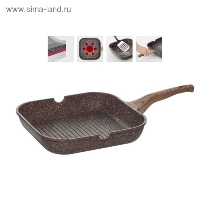 Сковорода-гриль Nadoba Grania, антипригарное покрытие, 28х28 см сковорода гриль nadoba grania 28х28 см