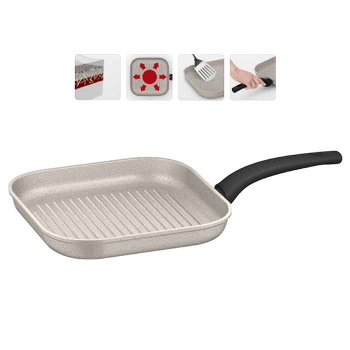 Сковорода-гриль с антипригарным покрытием, 26 × 26 см MARMIA