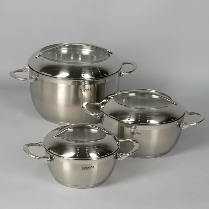 Набор кастрюль со стеклянными крыш-ками, 6 пр. MARUSKA