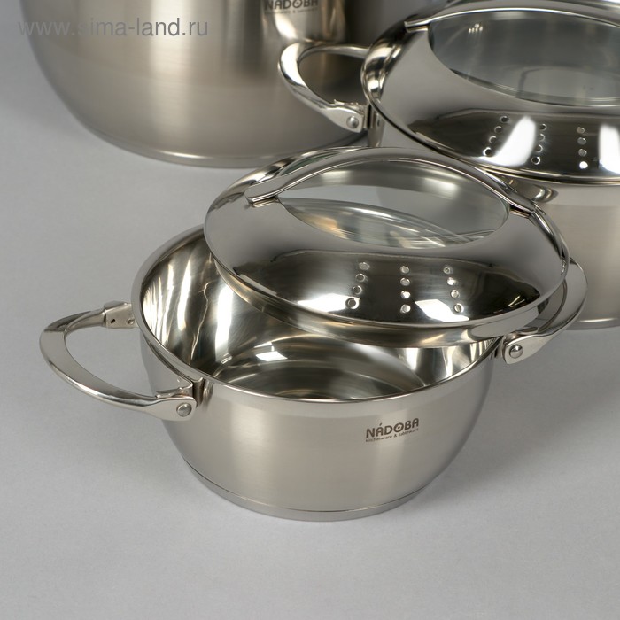 

Набор кастрюль Maruska, 3 шт: 1,4 л, 2,6 л, 5,8 л