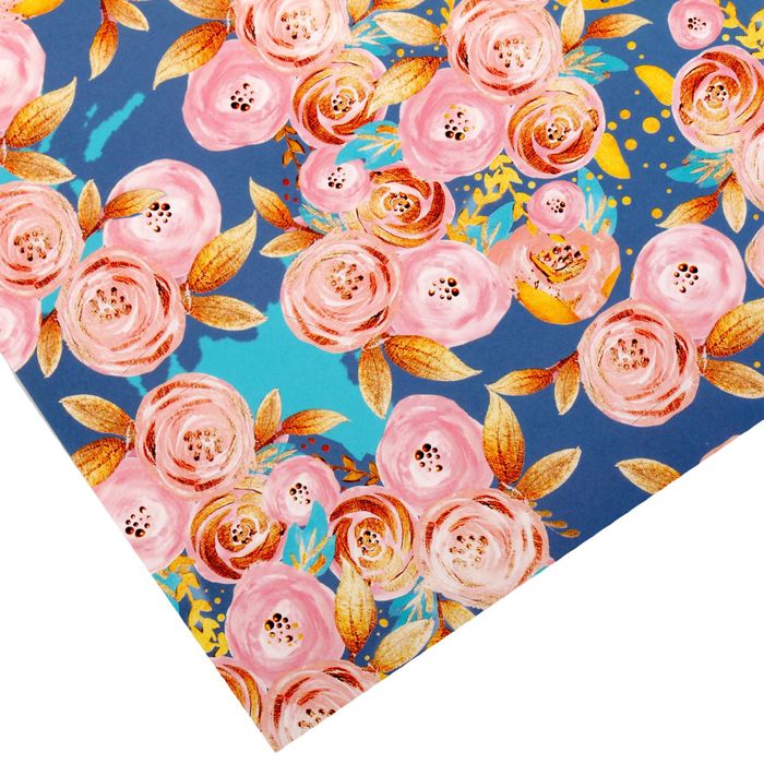 Бумага упаковочная глянцевая "Цветочное поздравление", 70 х 100 см