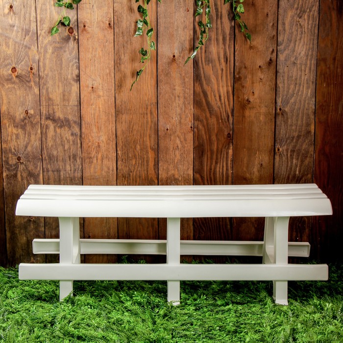 Скамья садовая без спинки «Люкс», 120 х 40 х 42 см, двухместная, белая