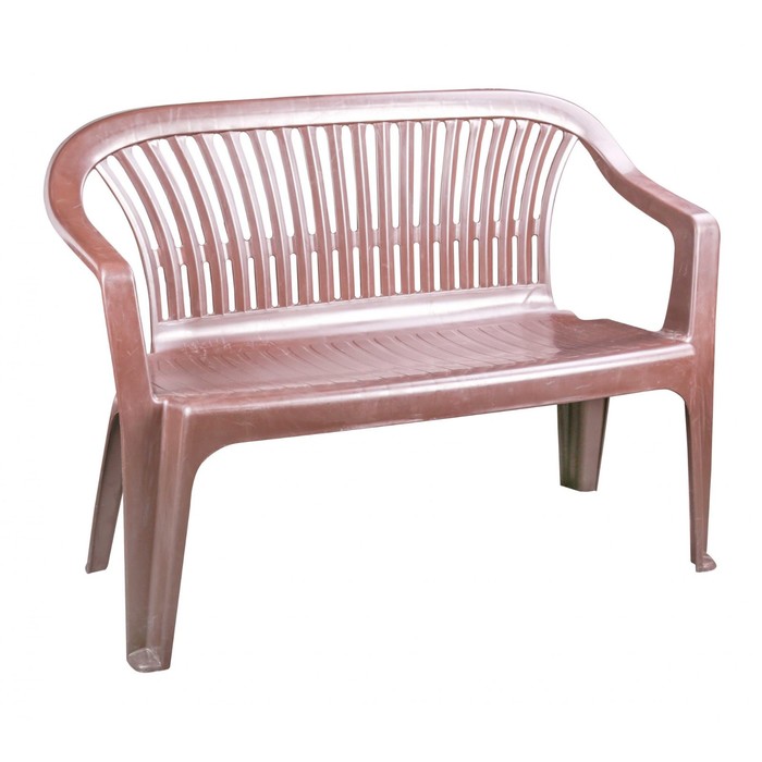 Скамья садовая со спинкой «Престиж», 115 х 60 х 81 см, двухместная, коричневая