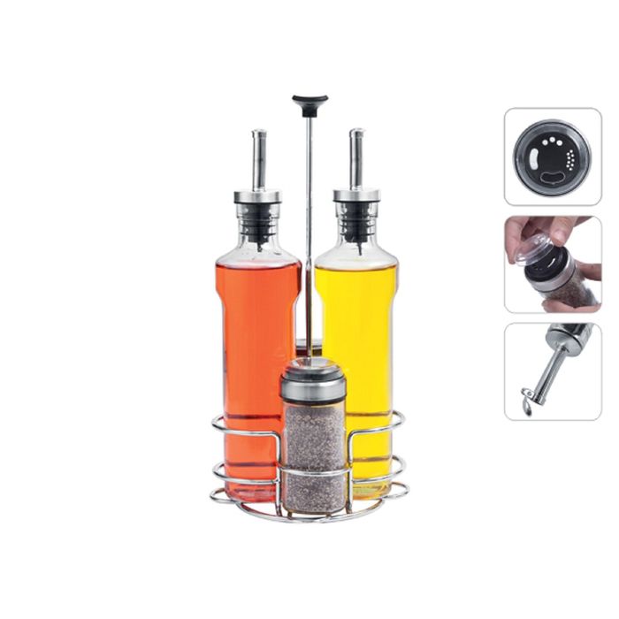 Набор бутылок для масла, уксуса и ёмкостей для специй, 5 пр. PETRA