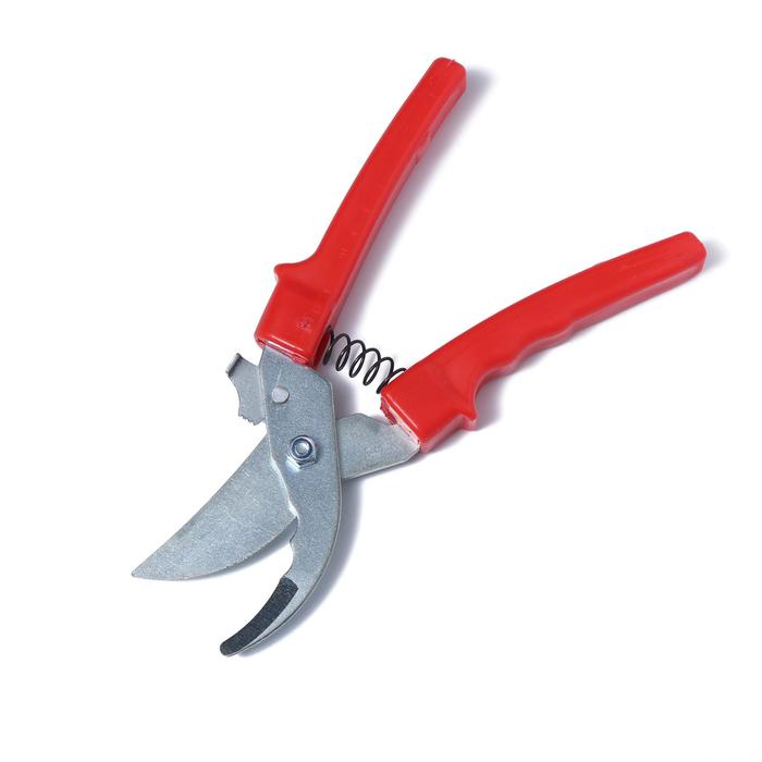 Секатор плоскостной НУ, 9" (23 см), покрытие блестящий цинк, пластиковые ручки