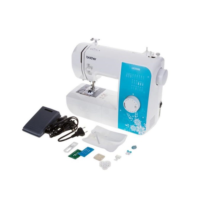 Швейная машина Brother LX-3500, 17 операций, потайная, эластичная строчка, белый