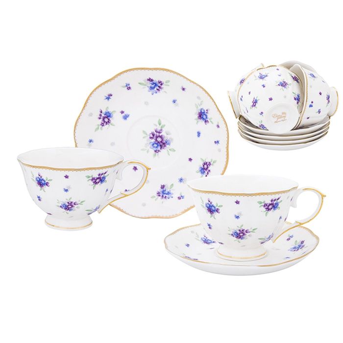 Чайный набор "Сиреневый туман", 12 предметов, 0,25 л