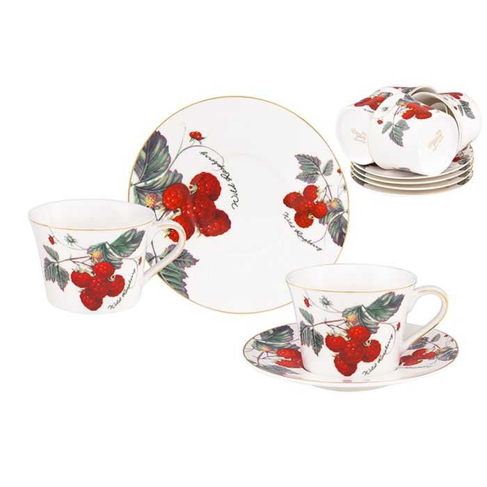 Чайный набор "Ягода-малина", 12 предметов, 0,21 л