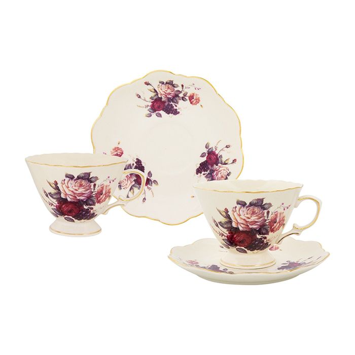 Чайная пара "Бархатный нектар", цвет бежевый 4 предмета, 0,23 л