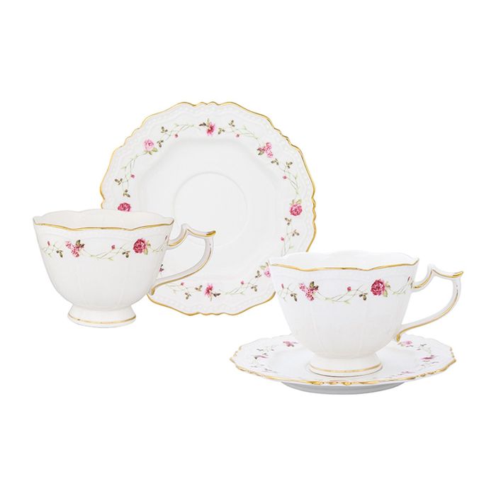 Чайная пара "Нежные розы", 4 предмета 0,275 л