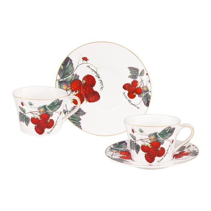 Чайная пара "Ягода-малина", 4 предмета, 0,21 л