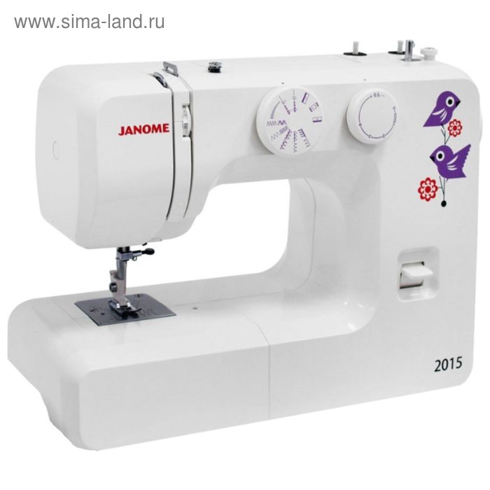 Швейная машина Janome 2015, 60 Вт, 15 операций, полуавтомат, белая