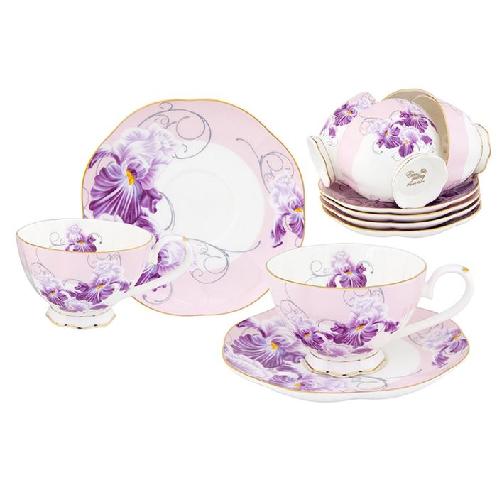 Чайный набор "Ирисы", чашка на ножке 12 предметов, 0,25 л