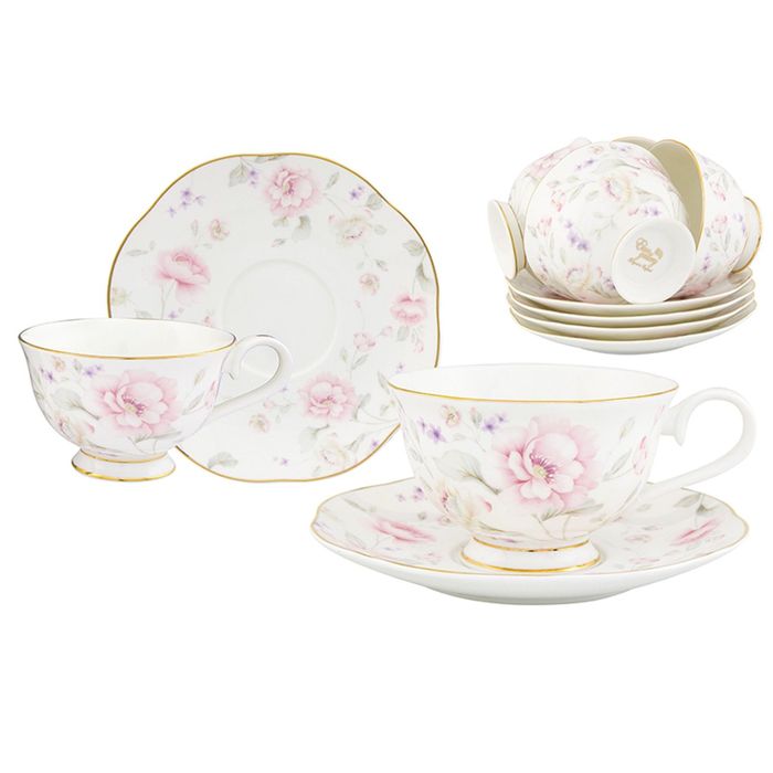 Чайный набор "Жизель", чашка на ножке 12 предметов, 0,22 л