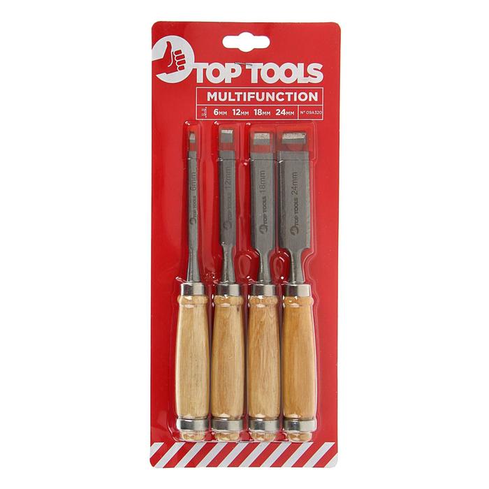 Стамески Top Tools, 6-24 мм, набор 4 шт