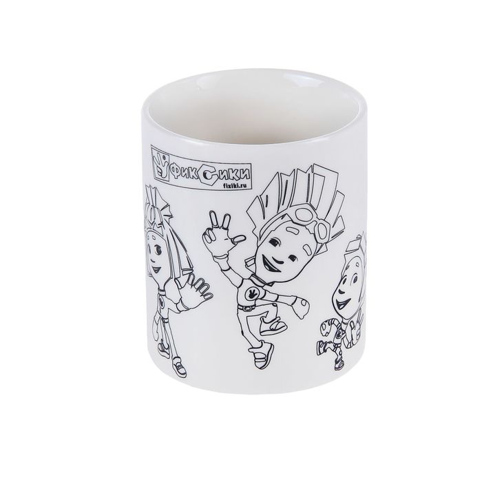 Кружка для росписи "Фиксики", с краской и кисточкой