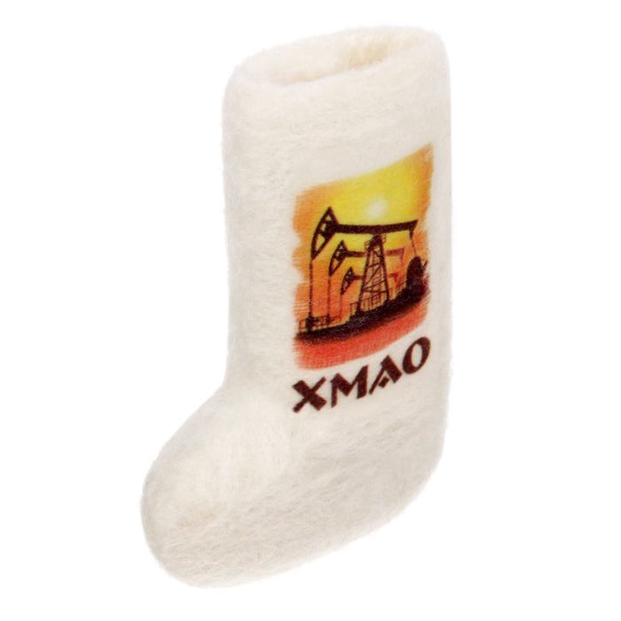 Магнит-валенок из войлока "ХМАО. Нефтяные вышки"