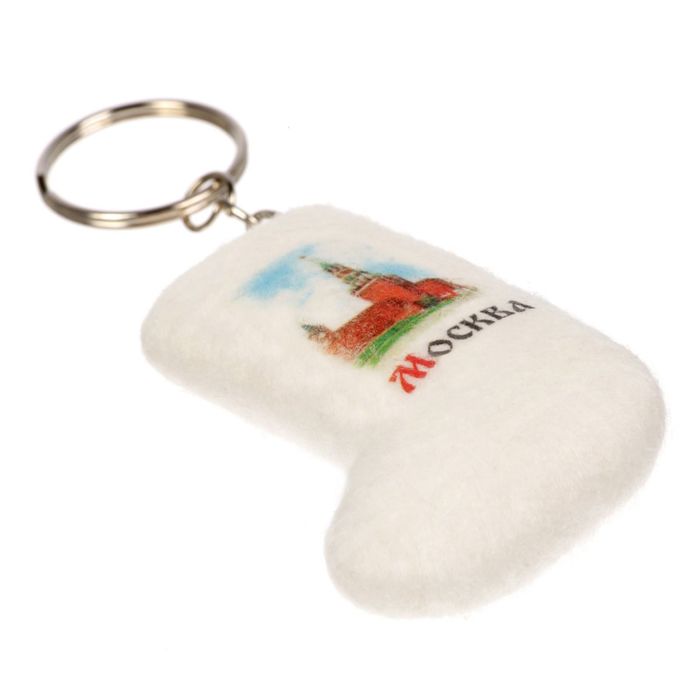 Брелок-валенок из войлока «Москва. Спасская башня», ручная работа