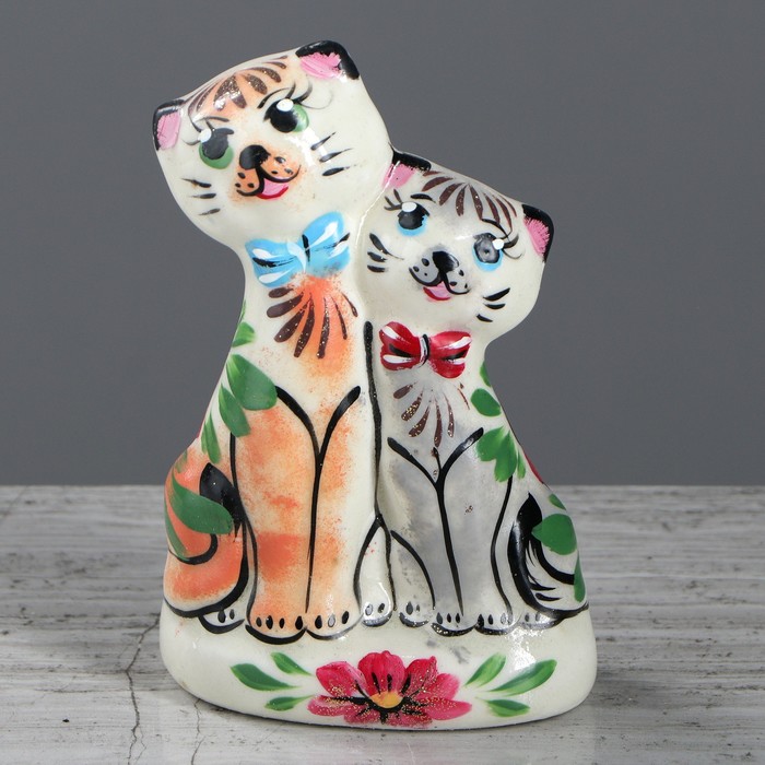 Статуэтка "Котики свидание" цветы 13 см