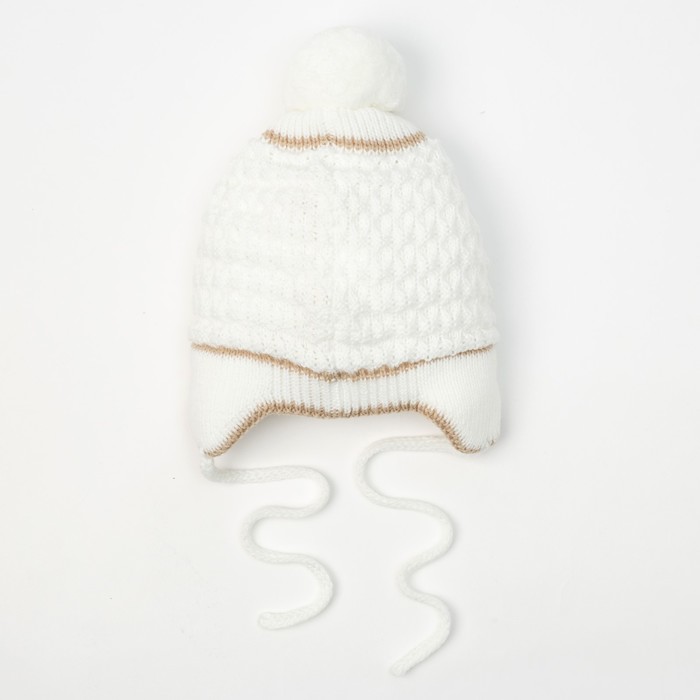 Шапка детская "Барашек", возраст 0-3 мес. (38-40), цвет молочный 5743-2с_М