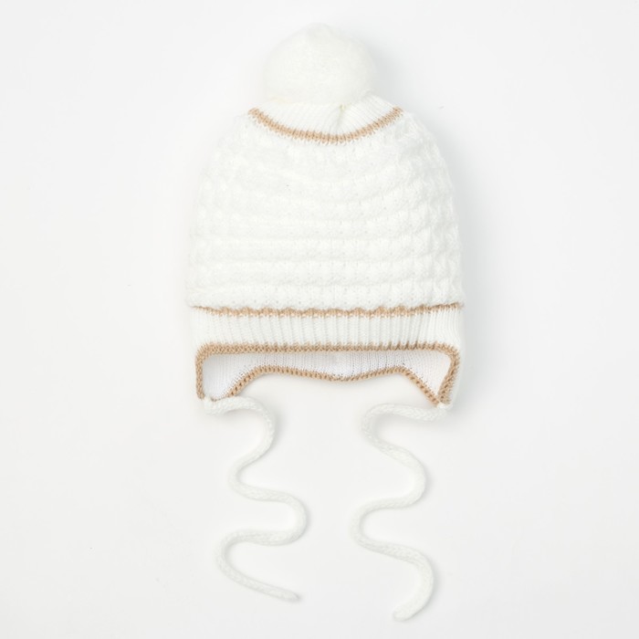 Шапка детская "Барашек", возраст 3-6 мес. (40-42), цвет молочный 5774-2с_М