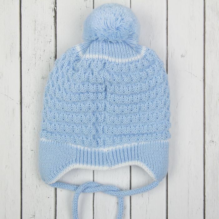 Шапка для мальчика "Барашек", возраст 3-6 мес. (40-42), цвет голубой 5798-2с_М