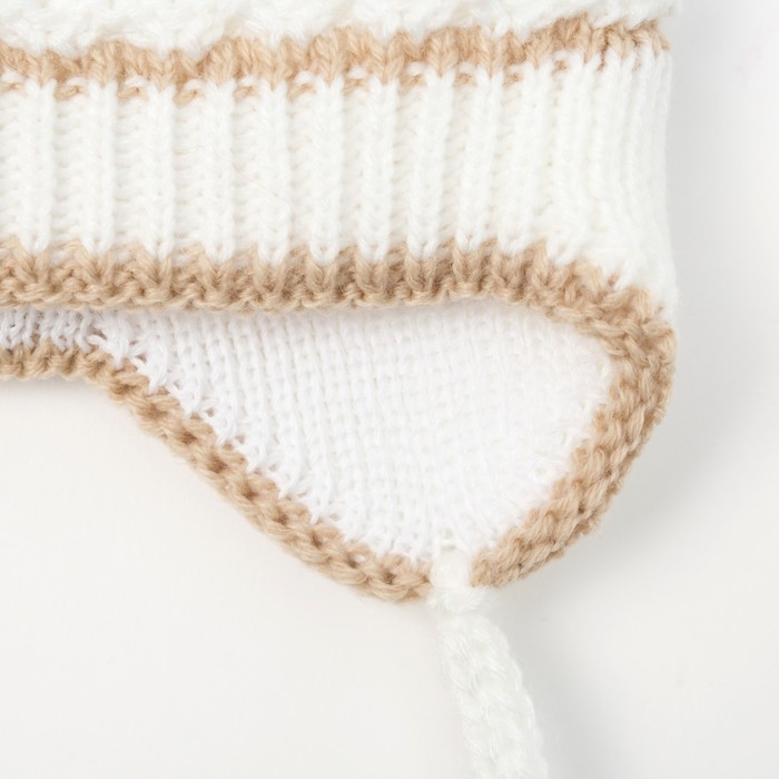 Шапка детская "Барашек", возраст 6-12 мес. (42-44), цвет молочный 5804-2с_М