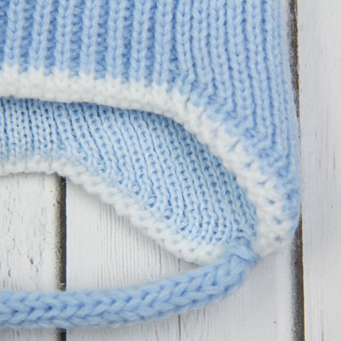 Шапка для мальчика "Барашек", возраст 6-12 мес. (42-44), цвет голубой 5828-2с_М