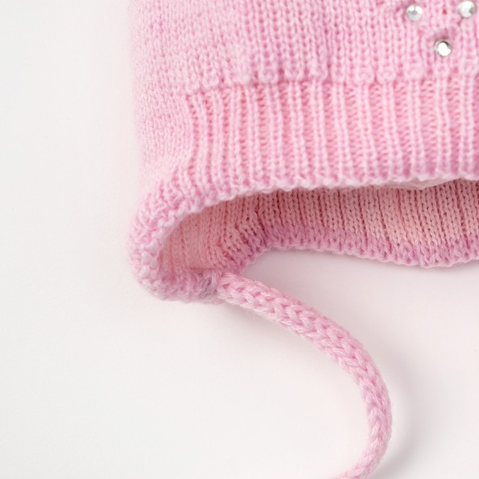 Шапка для девочки "Боня", возраст 0-3 мес. (38-40), цвет розовый 6252-7001пш_М