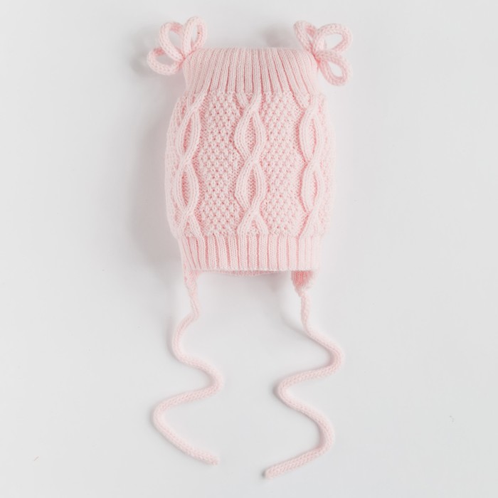 Шапка для девочки "Восьмерочки", возраст 0-3 мес. (38-40), цвет розовый 5835-3с_М