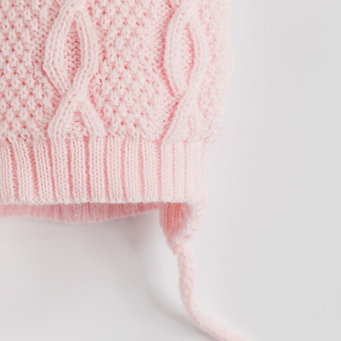Шапка для девочки "Восьмерочки", возраст 0-3 мес. (38-40), цвет розовый 5835-3с_М