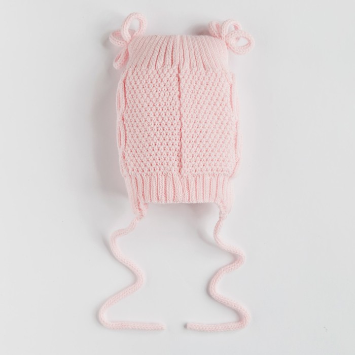 Шапка для девочки "Восьмерочки", возраст 0-3 мес. (38-40), цвет розовый 5835-3с_М