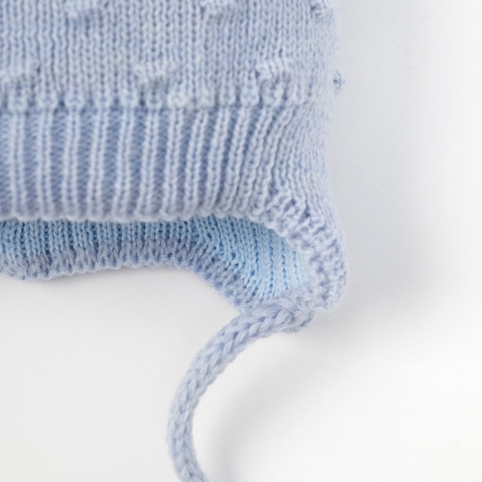 Шапка для мальчика "Горошки", возраст 3-6 мес. (40-42), цвет голубой 6283-7002пш
