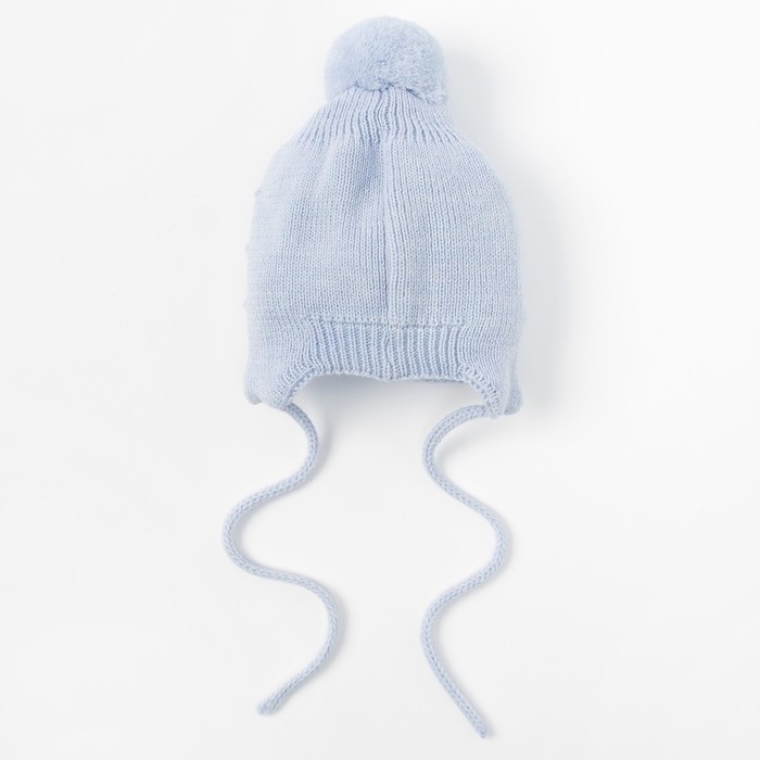 Шапка для мальчика "Горошки", возраст 3-6 мес. (40-42), цвет голубой 6283-7002пш