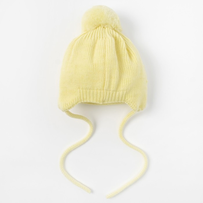 Шапка детская "Горошки", возраст 3-6 мес. (40-42), цвет лимон 6320-7002пш_М