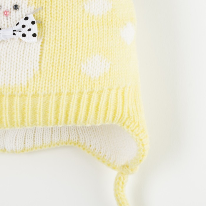 Шапка детская "Зая", возраст 3-6 мес. (40-42), цвет лимон 6337-7003пш_М