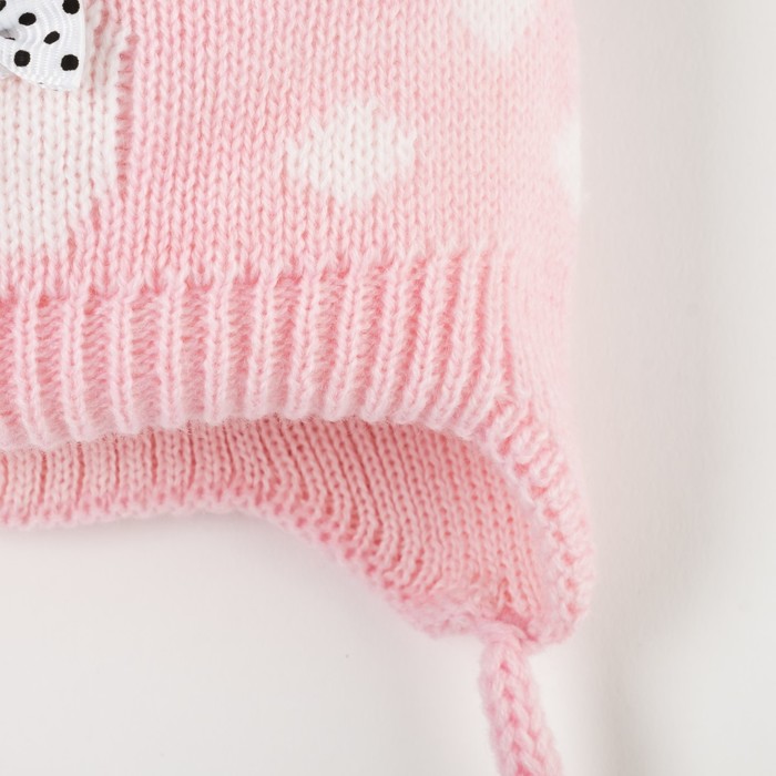 Шапка для девочки "Зая", возраст 3-6 мес. (40-42), цвет розовый 6375-7003пш_М