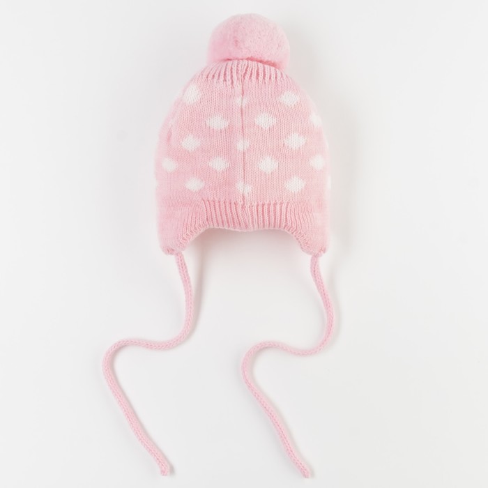 Шапка для девочки "Зая", возраст 6-12 мес. (42-44), цвет розовый 6382-7003пш_М
