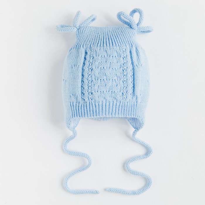 Шапка для мальчика "Кнопик", возраст 0-3 мес. (38-40), цвет голубой 5989-7с_М