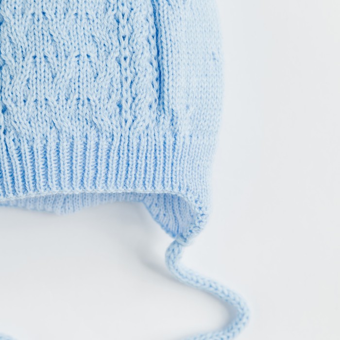 Шапка для мальчика "Кнопик", возраст 3-6 мес. (40-42), цвет голубой 5996-7с_М