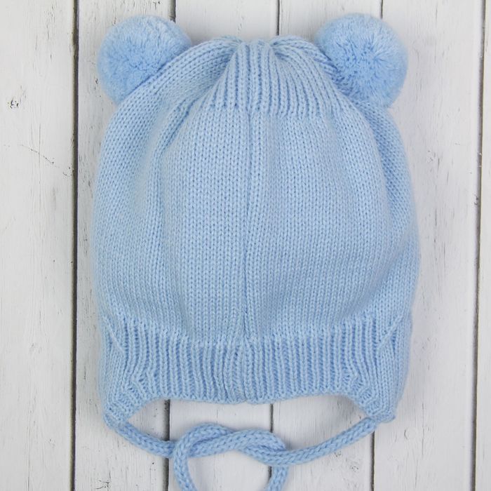 Шапка для мальчика "Кучеряшка", возраст 3-6 мес. (40-42), цвет голубой 6078-8с_М