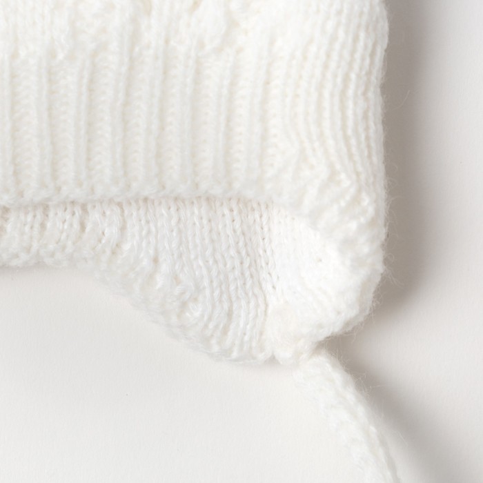 Шапка для девочки "Мимоза", возраст 6-12 мес. (42-44), цвет белый 6399-7004пш_М